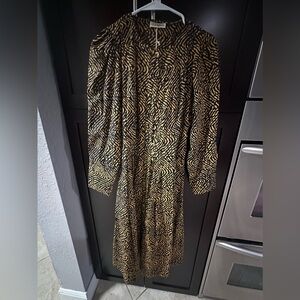 Isabel Marant Black and Gold Long Sleeve Dress